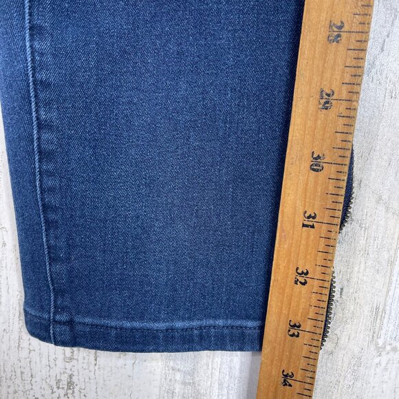 Betabrand Stretch Pull-On Slim Jeans Women's S 4-6 Blue Zip Hem Comfort Pants - Picture 14 of 14